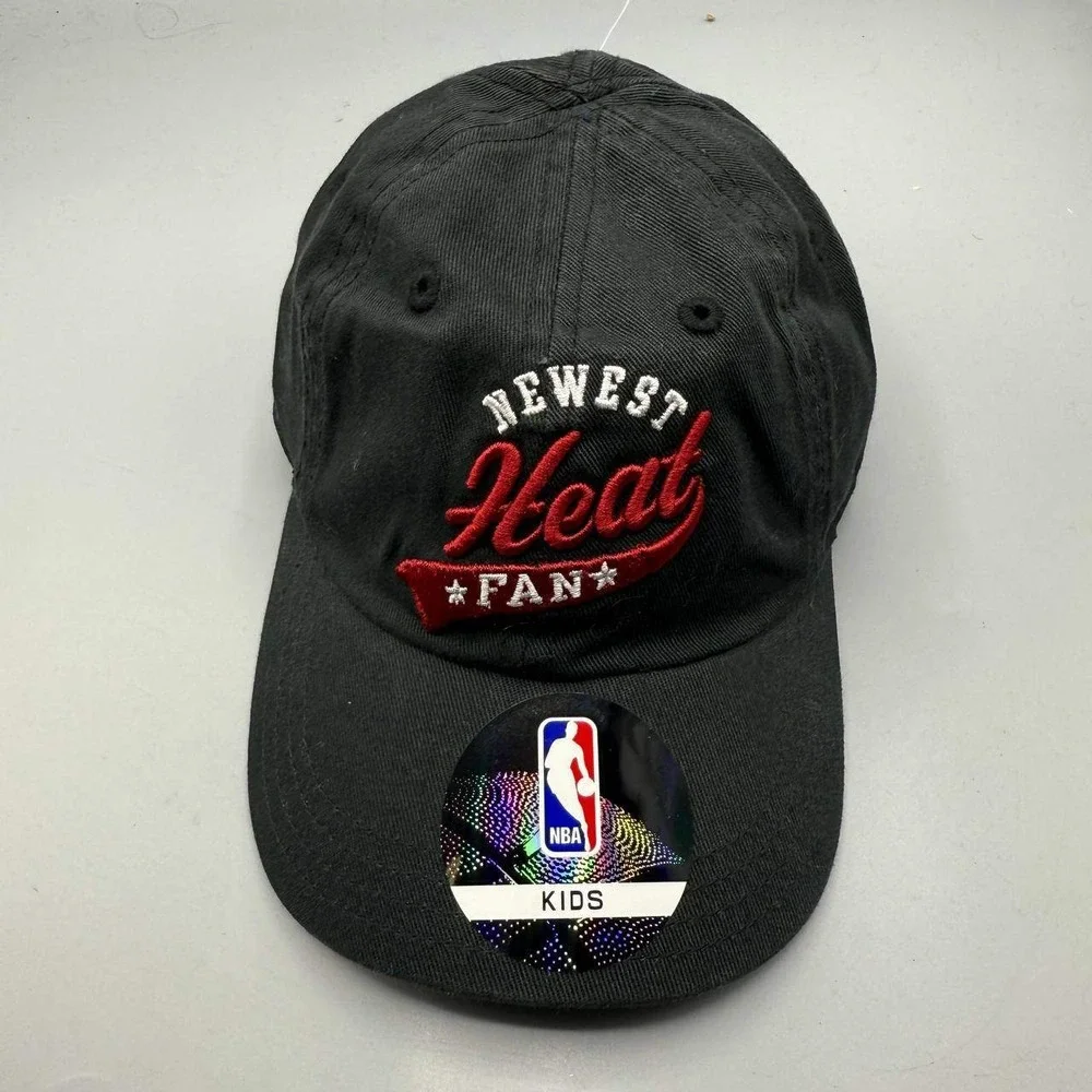 Miami Heat Hat Kids Infant Black NBA Stretch Strap Back‎ Cap New